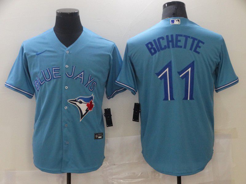 Men Toronto Blue Jays 11 Bichette Light blue Game 2021 Nike MLB Jersey